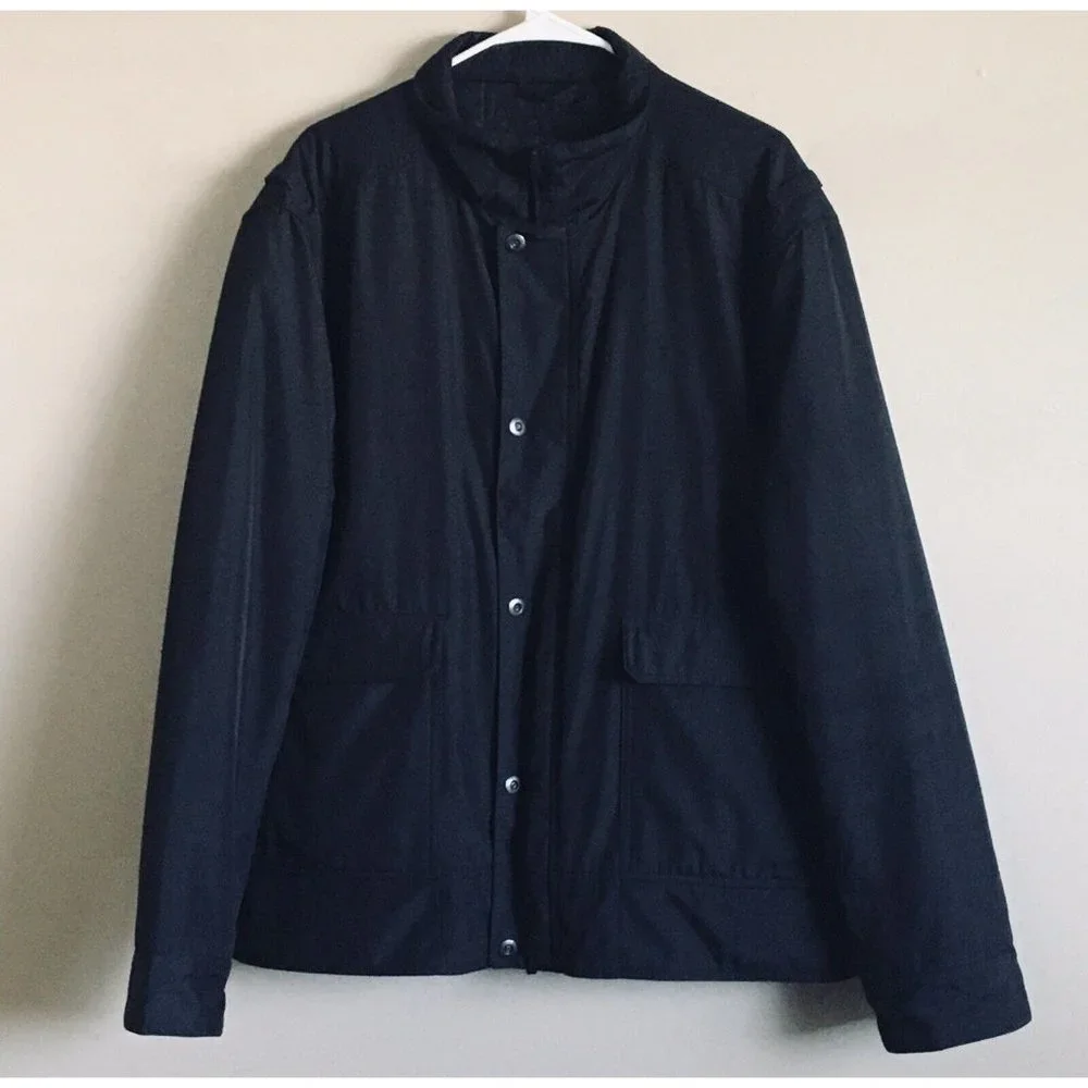 Structure Men's Jacket Field Button-Front‎ Black Jacket Size XL